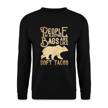 Les gens dans les coins de couchage sont drôles comme des tacos mous - Sweat-shirt Unisexe - noir - Devant - Alina (178cm) & Michal (187cm)