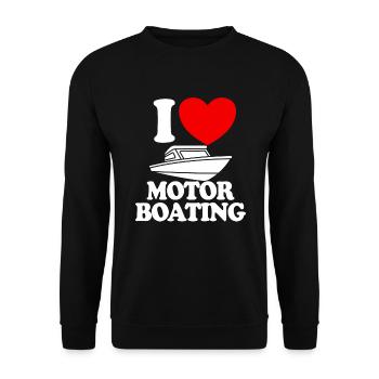 I Love Motor Boat Boat Owners Love Motor Boat - Unisex Sweatshirt - black - Front - Alina (178cm) & Michal (187cm)