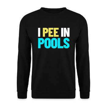 Ich pinkle in Pools lustiger Urlaubshumor schwimme - Unisex Pullover - Schwarz - Vorne - Alina (178cm) & Michal (187cm)