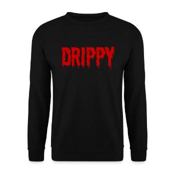 Dripy Red Drip Dripin Letters Streetwear Dripy Dri - Unisex Sweatshirt - black - Front - Alina (178cm) & Michal (187cm)