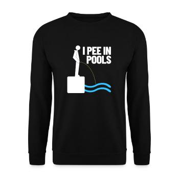 I pinkle in pools of funny holiday humor swimming - Unisex Sweatshirt - black - Front - Alina (178cm) & Michal (187cm)