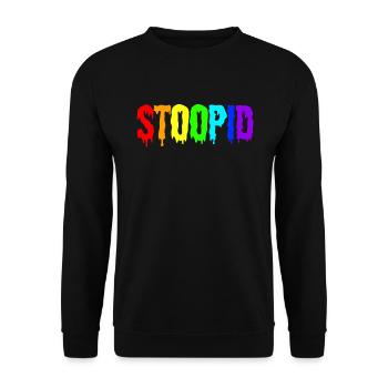 Stoopid Dripy Rainbow Dripin Letter Streetwear - Unisex Sweatshirt - black - Front - Alina (178cm) & Michal (187cm)