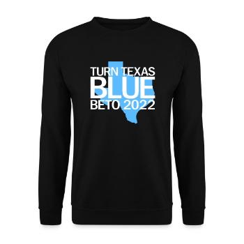 Drehen Sie Texas Blue Beto 2022 Beto f�r Gouverneu - Unisex Pullover - Schwarz - Vorne - Alina (178cm) & Michal (187cm)