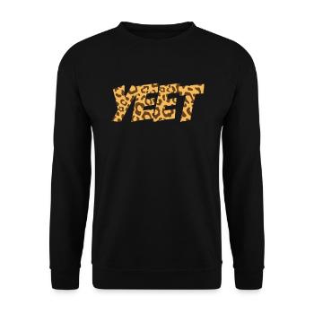 Yeet meme yeeted Slang M dchen Teenager Leopard Ye - Unisex Sweatshirt - black - Front - Alina (178cm) & Michal (187cm)
