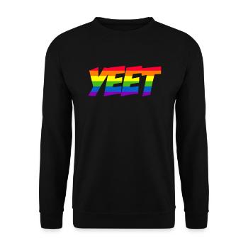Yeet meme yeeted Slang M dchen Teenager Rainbow - Unisex Sweatshirt - black - Front - Alina (178cm) & Michal (187cm)