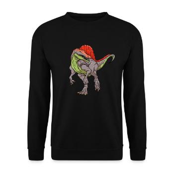 Spinosaurus Dinosaurier Kinder Dinosaurier Illustr - Unisex Pullover - Schwarz - Vorne - Alina (178cm) & Michal (187cm)