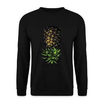 Ananas verkehrtherde Ananas Swinger Party - Unisex Pullover - Schwarz - Vorne - Alina (178cm) & Michal (187cm)