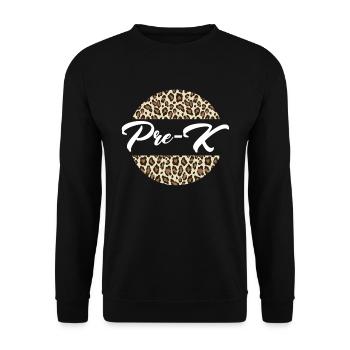 Pre-K-Cheetah-Druck zur�ck zum Schullehrer �ler - Unisex Pullover - Schwarz - Vorne - Alina (178cm) & Michal (187cm)