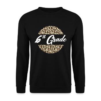 6. Klasse Cheetah Print School Lehrer �ler - Unisex Pullover - Schwarz - Vorne - Alina (178cm) & Michal (187cm)