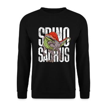 Spinosaurus Dinosaurier Kinder Dinosaurier Illustr - Unisex Pullover - Schwarz - Vorne - Alina (178cm) & Michal (187cm)