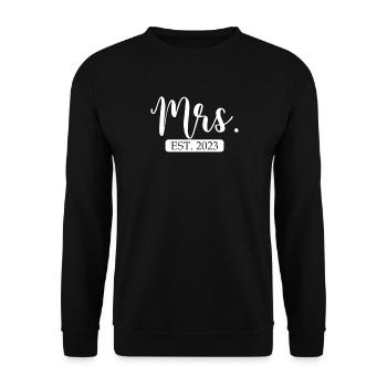 Frau Est. 2023 passendes Paar frisch verheiratet v - Unisex Pullover - Schwarz - Vorne - Alina (178cm) & Michal (187cm)