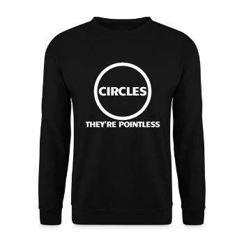 Kreise sind sinnlose Geometriekreise - Unisex Pullover - Schwarz - Vorne - Alina (178cm) & Michal (187cm)