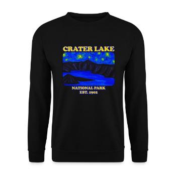Crater Lake National Park Est. 1902 Kratersee - Unisex Pullover - Schwarz - Vorne - Alina (178cm) & Michal (187cm)