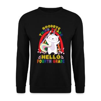 Auf Wiedersehen 3. Klasse Hallo vierte Klasse � - Unisex Pullover - Schwarz - Vorne - Alina (178cm) & Michal (187cm)