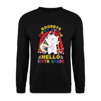 Auf Wiedersehen 5. Klasse Hallo Sechste Klasse - Unisex Pullover - Schwarz - Vorne - Alina (178cm) & Michal (187cm)