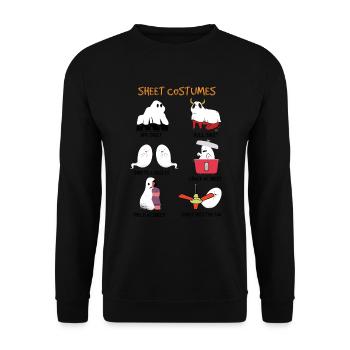 Lustige Blattkost�me Ghost Halloween Blatt Kost�m - Unisex Pullover - Schwarz - Vorne - Alina (178cm) & Michal (187cm)