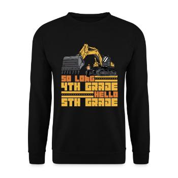 So lange 4. Klasse Hallo 5. Klasse Studentenjungen - Unisex Pullover - Schwarz - Vorne - Alina (178cm) & Michal (187cm)