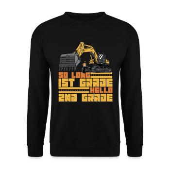So lange 1. Klasse Hallo 2. �ler Jungen - Unisex Pullover - Schwarz - Vorne - Alina (178cm) & Michal (187cm)