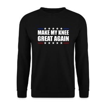 Machen Sie mein Knie wieder gut Knieersatz Operati - Unisex Pullover - Schwarz - Vorne - Alina (178cm) & Michal (187cm)