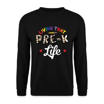 Leben dieses Leben vor dem K-Leben, neuer Lehrer v - Unisex Pullover - Schwarz - Vorne - Alina (178cm) & Michal (187cm)