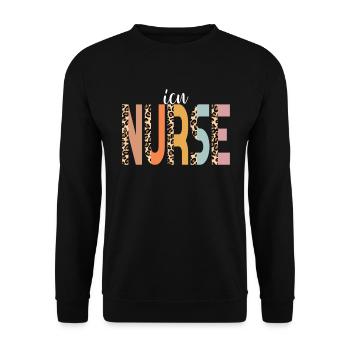 Krankenschwester ICU Krankenschwester Cheetah Prin - Unisex Pullover - Schwarz - Vorne - Alina (178cm) & Michal (187cm)