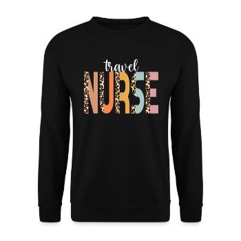 Krankenschwester Reise Krankenschwester Cheetah Pr - Unisex Pullover - Schwarz - Vorne - Alina (178cm) & Michal (187cm)