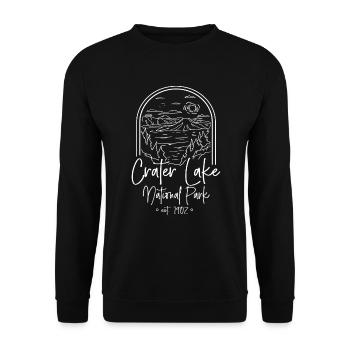 Crater Lake National Park Est. 1902 Kratersee - Unisex Pullover - Schwarz - Vorne - Alina (178cm) & Michal (187cm)