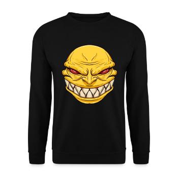Gruseliges L�cheln Halloween gruselige gruselige L - Unisex Pullover - Schwarz - Vorne - Alina (178cm) & Michal (187cm)