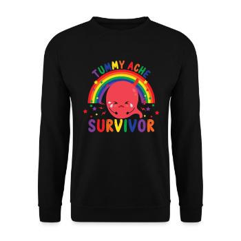 Bauchschmerz �berlebender Magenschmerz lustiger Ba - Unisex Pullover - Schwarz - Vorne - Alina (178cm) & Michal (187cm)