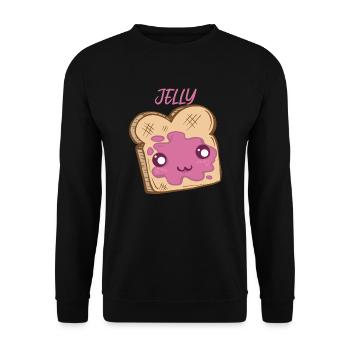 Passendes PB- und J -Kost�m Halloween -Gelee -Kost - Unisex Pullover - Schwarz - Vorne - Alina (178cm) & Michal (187cm)
