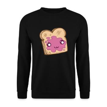 Passendes PB- und J -Kost�m Halloween -Gelee -Kost - Unisex Pullover - Schwarz - Vorne - Alina (178cm) & Michal (187cm)