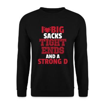 Ich liebe gro�e S�cke enge Enden und ein starkes d - Unisex Pullover - Schwarz - Vorne - Alina (178cm) & Michal (187cm)