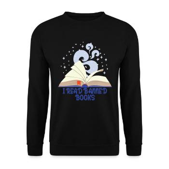 Ich las verbotene B�cher Leser verbotenes Buch Rea - Unisex Pullover - Schwarz - Vorne - Alina (178cm) & Michal (187cm)
