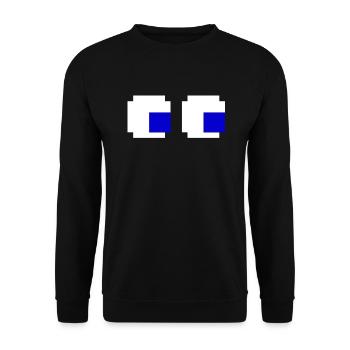 Ghost Eyes Kost�m Retro Halloween Videospiel - Unisex Pullover - Schwarz - Vorne - Alina (178cm) & Michal (187cm)