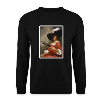 La Pintora die Malerkarte Mexikanische Lotteriekar - Unisex Pullover - Schwarz - Vorne - Alina (178cm) & Michal (187cm)