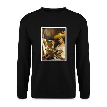 La Pintora die Malerkarte Mexikanische Lotteriekar - Unisex Pullover - Schwarz - Vorne - Alina (178cm) & Michal (187cm)