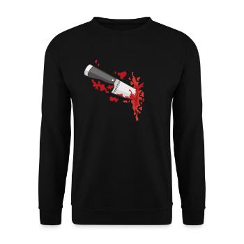 Messer in der Herzscheidung Breakup mit gebrochene - Unisex Pullover - Schwarz - Vorne - Alina (178cm) & Michal (187cm)