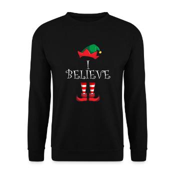 Ich glaube - Unisex Pullover - Schwarz - Vorne - Alina (178cm) & Michal (187cm)