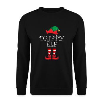 Dripy Elf Matching Family Christmas Party PyjamaDr - Unisex Pullover - Schwarz - Vorne - Alina (178cm) & Michal (187cm)