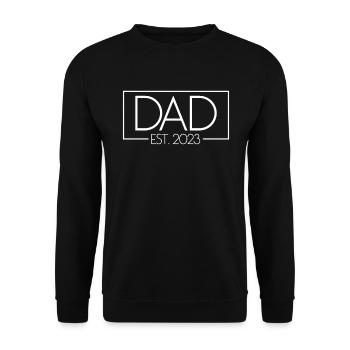 Papa est. 2023 Schwangere Frau Neue Vatertagneuer - Unisex Pullover - Schwarz - Vorne - Alina (178cm) & Michal (187cm)