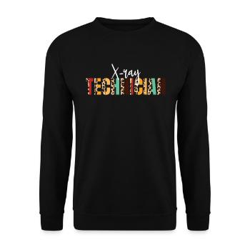 R�ntgen-Techniker Cheetah Print Radiology R�ntgena - Unisex Pullover - Schwarz - Vorne - Alina (178cm) & Michal (187cm)
