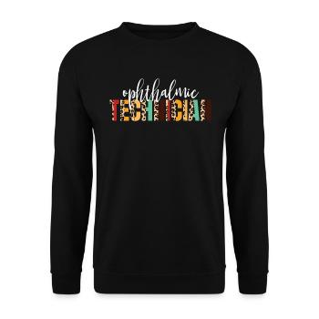 Ophthalmic -Techniker Cheetah Druck ophthalmischop - Unisex Pullover - Schwarz - Vorne - Alina (178cm) & Michal (187cm)