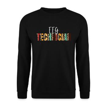 EEG -Techniker Cheetah Print EEG Technologe - Unisex Pullover - Schwarz - Vorne - Alina (178cm) & Michal (187cm)