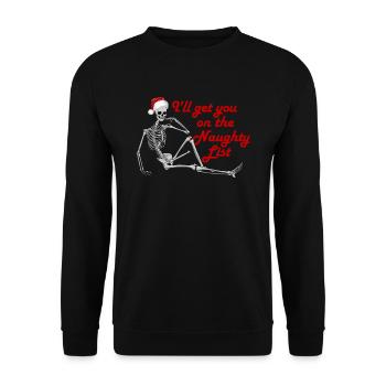 Ich werde Sie auf die ungezogene Liste Weihnacht B - Unisex Pullover - Schwarz - Vorne - Alina (178cm) & Michal (187cm)