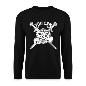 Sie k�nnen sicherlich D20 RPG Gamer - Unisex Pullover - Schwarz - Vorne - Alina (178cm) & Michal (187cm)