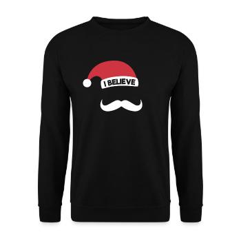 Ich glaubeich glaubeSanta Shirtich glaube Santa Sa - Unisex Pullover - Schwarz - Vorne - Alina (178cm) & Michal (187cm)