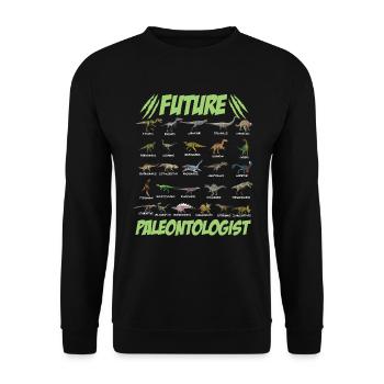 Zuk�nftige Pal�ontologe Jungen M�dchen Dinosaurier - Unisex Pullover - Schwarz - Vorne - Alina (178cm) & Michal (187cm)