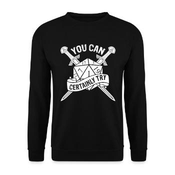 Sie k�nnen sicherlich Dungeon 20 -Sided Dice Gamer - Unisex Pullover - Schwarz - Vorne - Alina (178cm) & Michal (187cm)