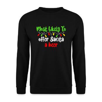 Am wahrscheinlichsten zu Weihnachten bieten die We - Unisex Pullover - Schwarz - Vorne - Alina (178cm) & Michal (187cm)
