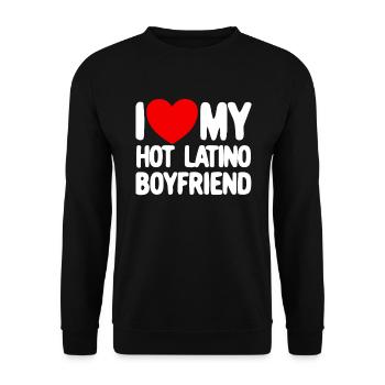Ich liebe meinen hei�en Latino -Freund Red Heart F - Unisex Pullover - Schwarz - Vorne - Alina (178cm) & Michal (187cm)
